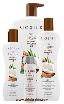 Унікальний засіб для волосся і шкіри Biosilk Шовкова терапія з кокосовою олією 